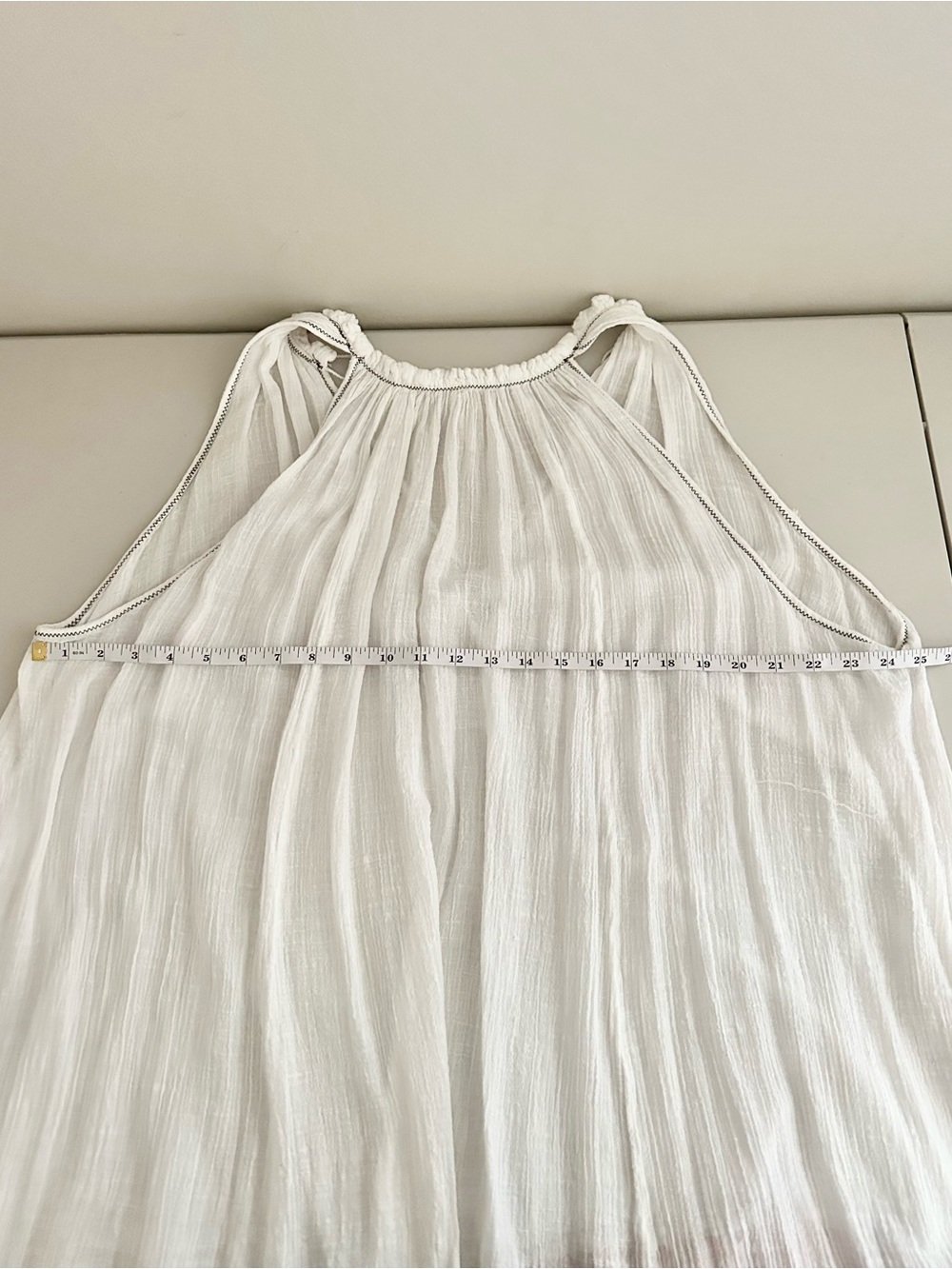 Free People White Gauze Boho Tunic Dress Medium Festival Beach ResortWear - Picture 9 of 10
